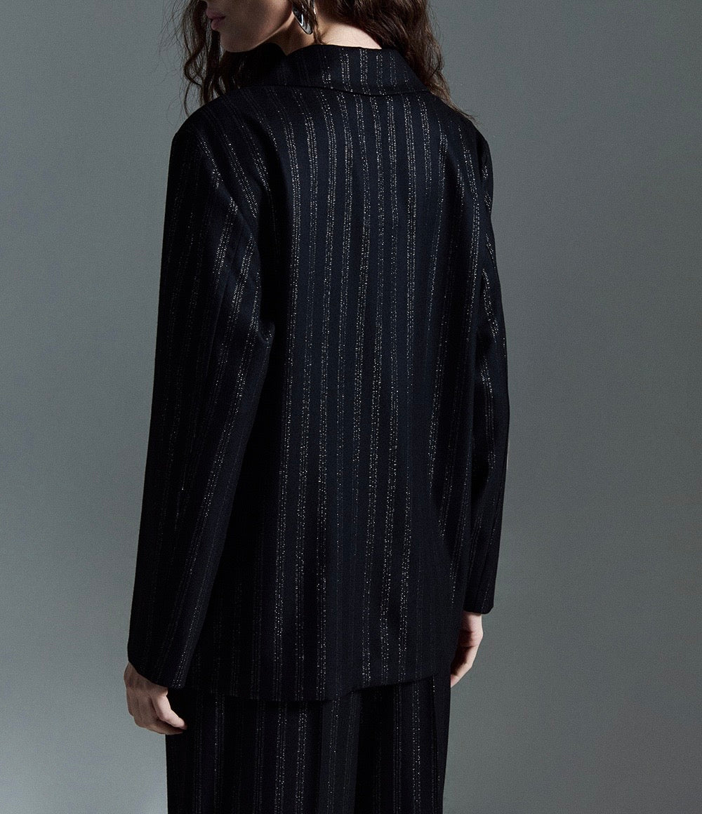 Giacca gessato lurex