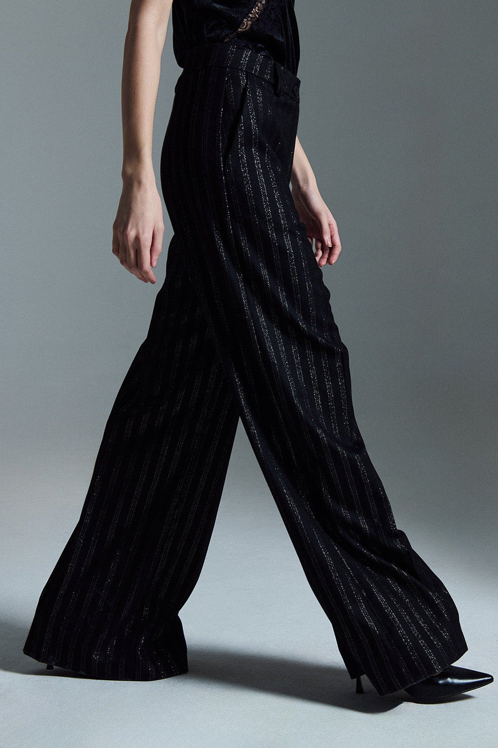 Pantalone gessato lurex