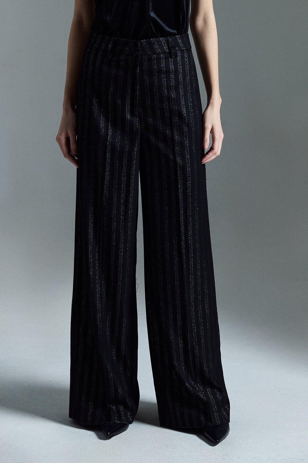 Pantalone gessato lurex