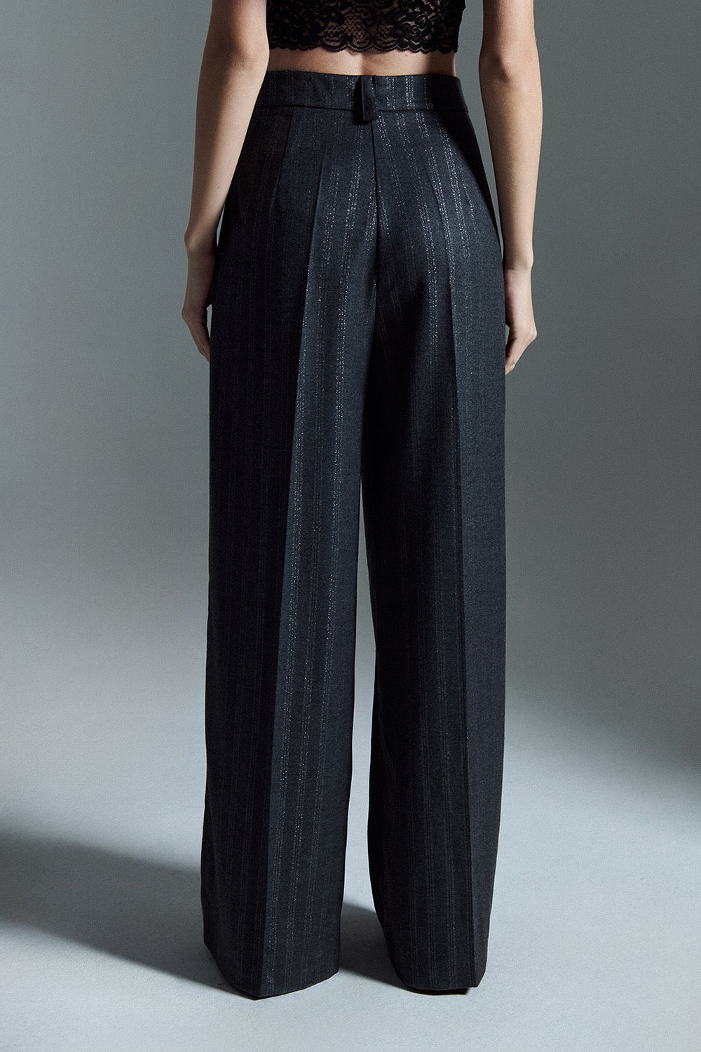 Pantalone gessato lurex