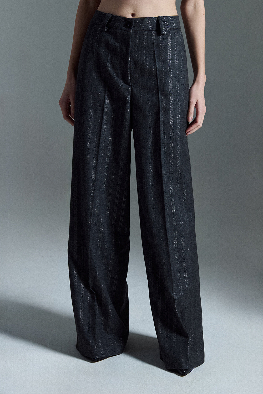 Pantalone gessato lurex