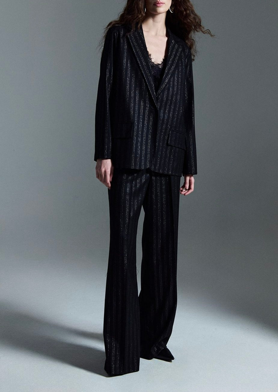 Pantalone gessato lurex