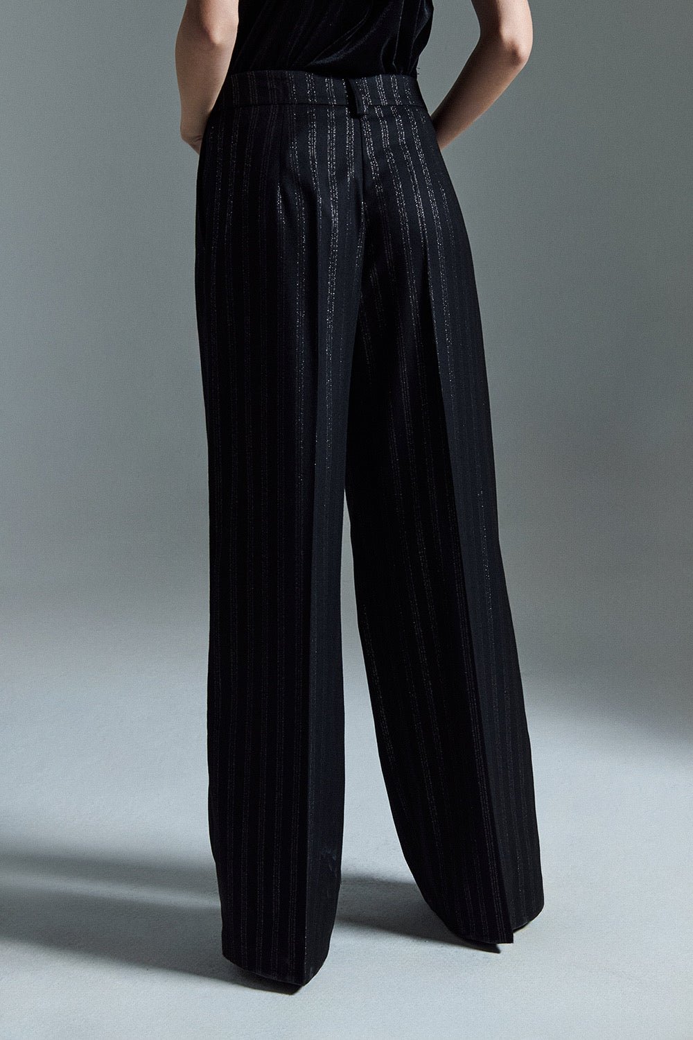 Pantalone gessato lurex