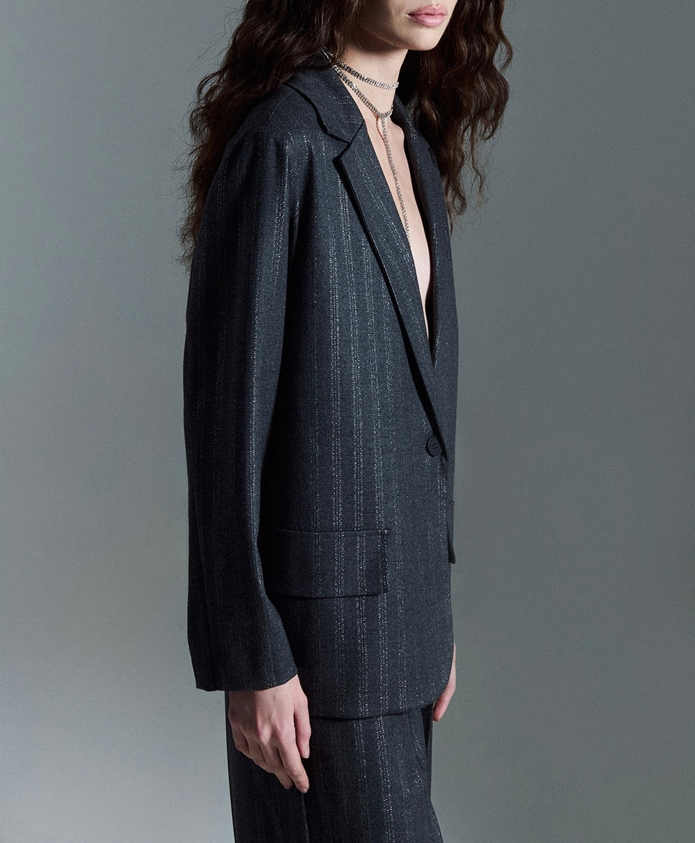 Giacca gessato lurex