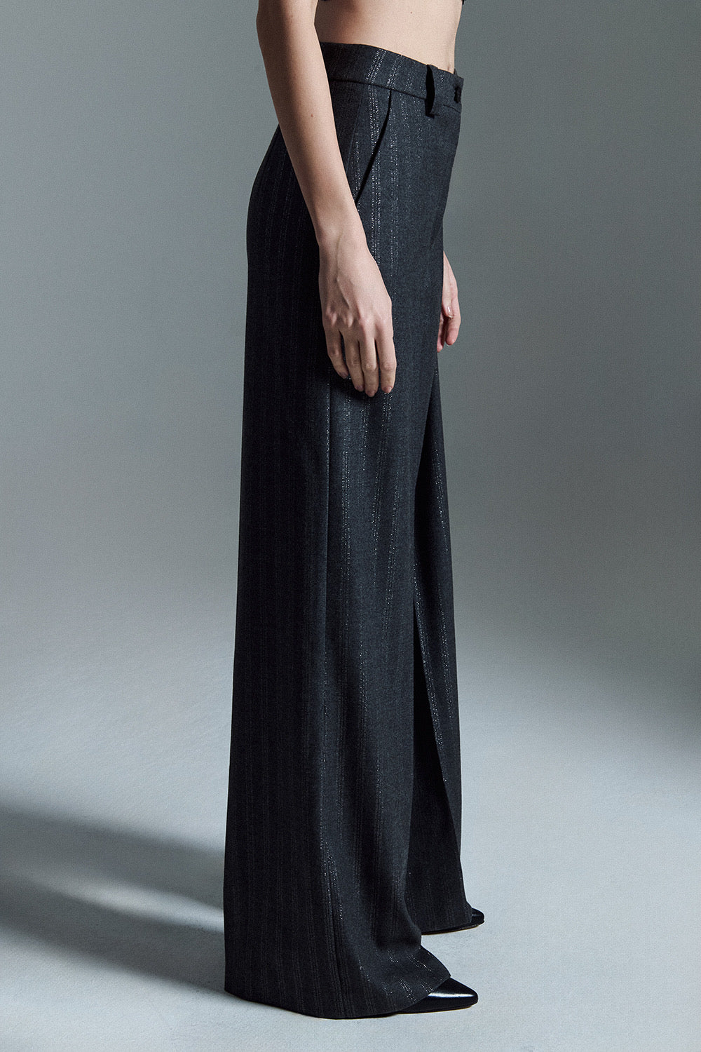 Pantalone gessato lurex