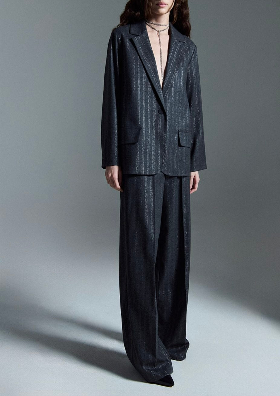 Pantalone gessato lurex